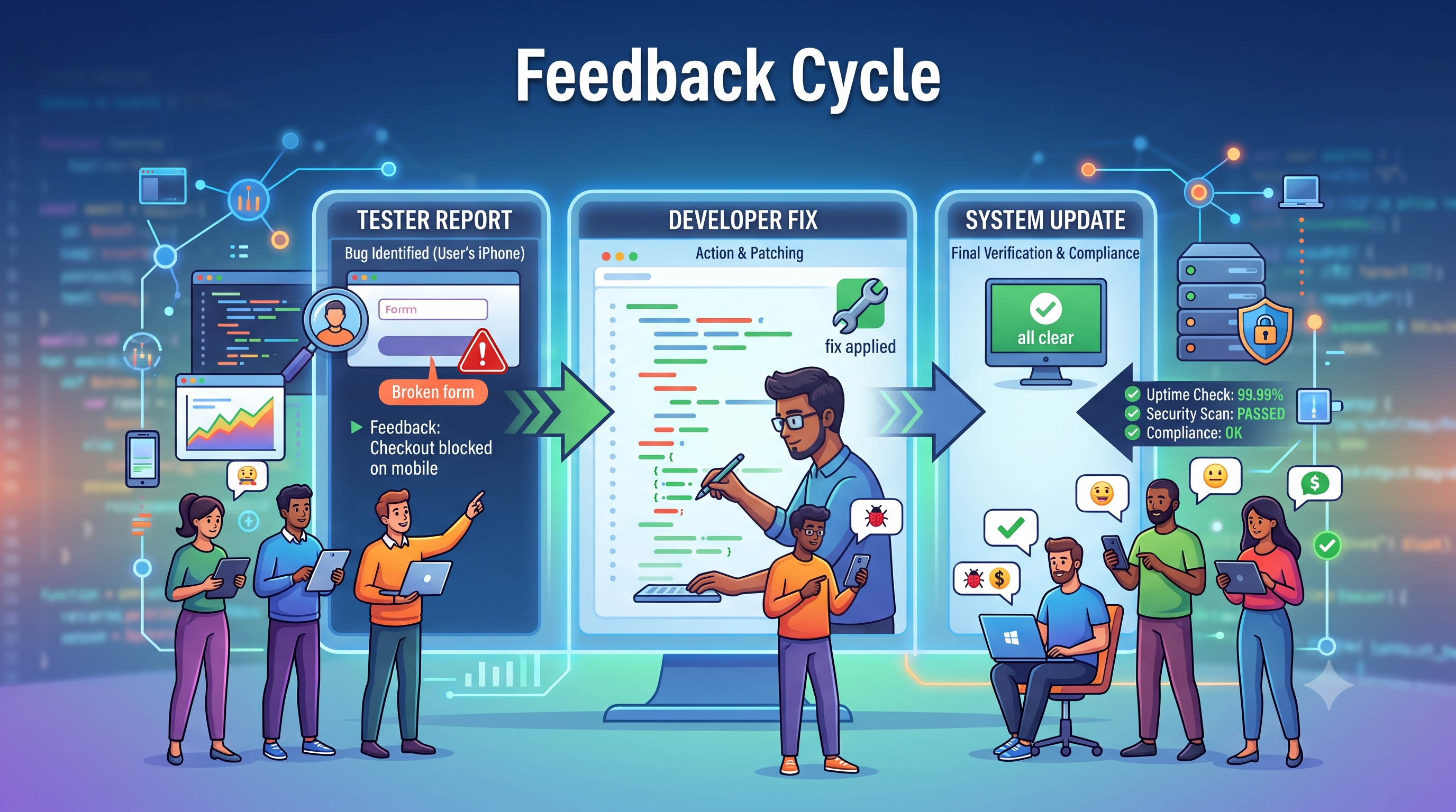 A simple checklist shape with three checkmarks